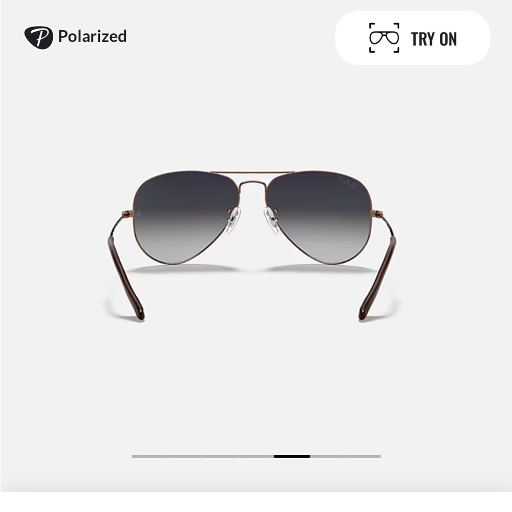 Ray-Ban Aviator polarized Sunglasses with copper frame and grey gradient lenses - Picture 5 of 10